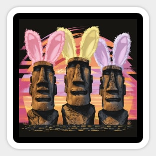 Moai Bunnies of Easter Island Sticker